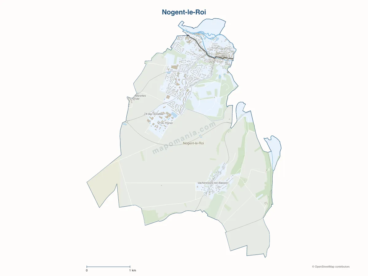 Carte de Nogent-le-Roi à personnaliser