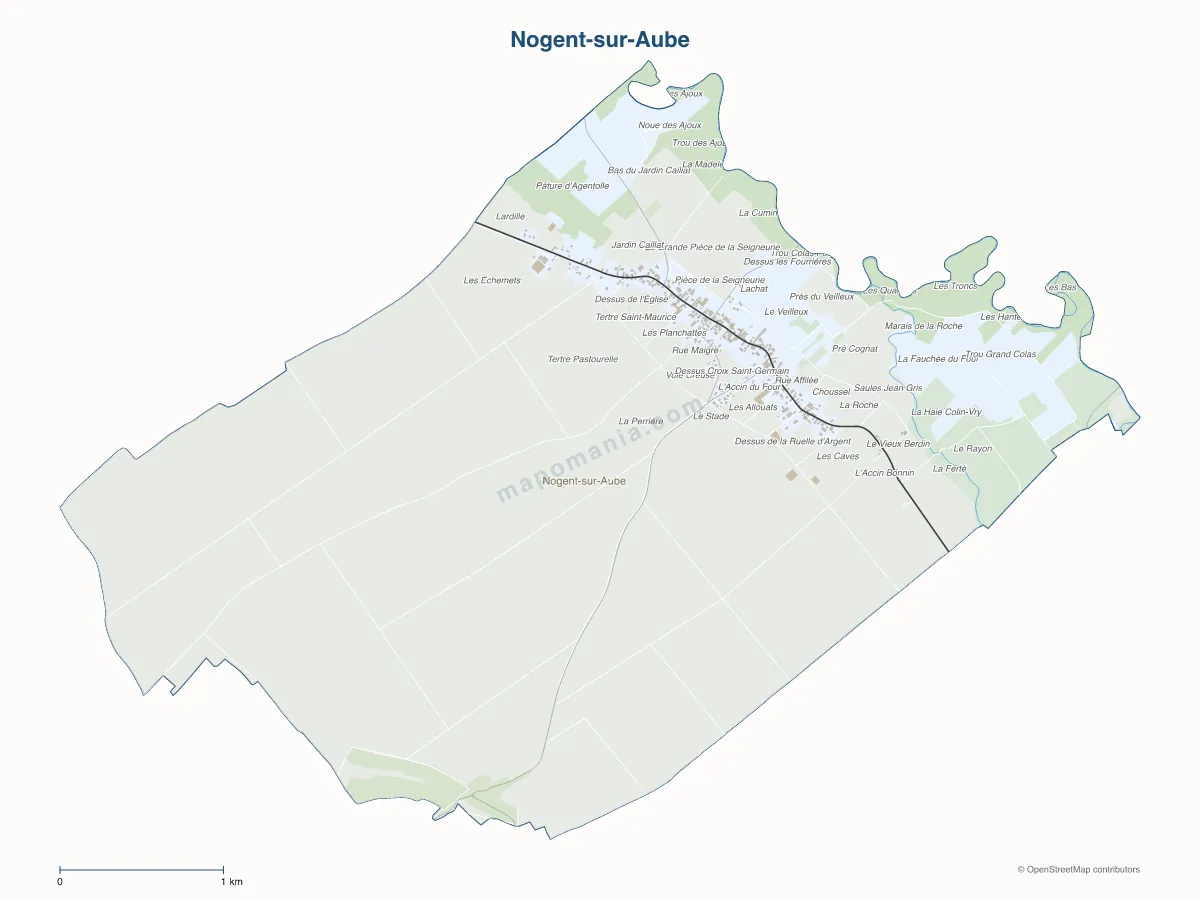 Carte de Nogent-sur-Aube à personnaliser