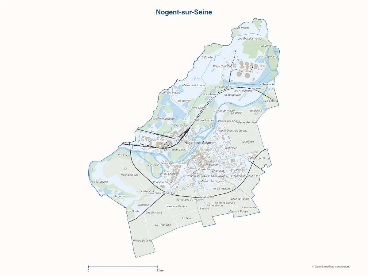 Carte de Nogent-sur-Seine à personnaliser