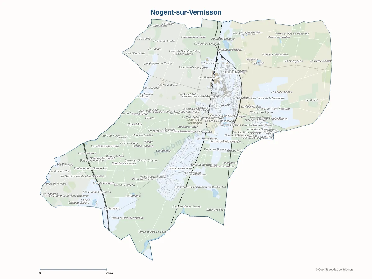 Carte de Nogent-sur-Vernisson à personnaliser