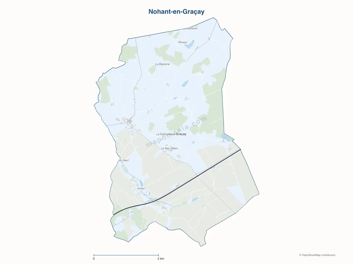 Carte de Nohant-en-Graçay à personnaliser