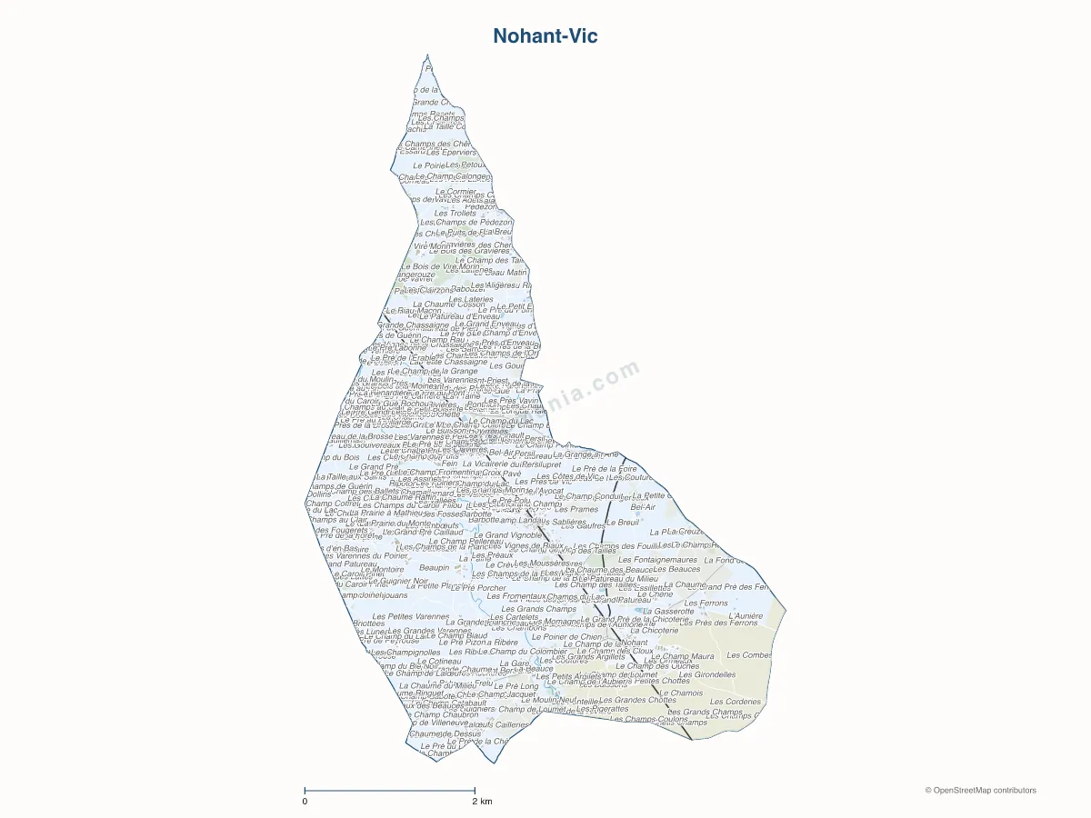 Carte de Nohant-Vic à personnaliser