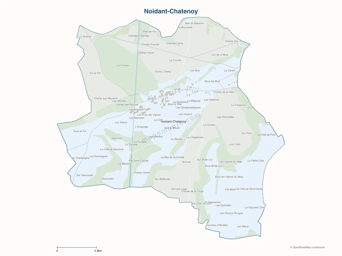 Carte de Noidant-Chatenoy à personnaliser