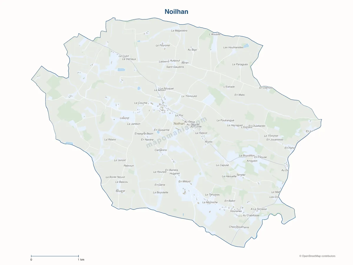 Carte de Noilhan à personnaliser