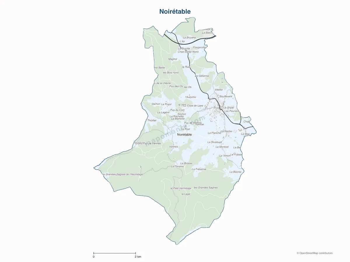 Carte de Noirétable à personnaliser