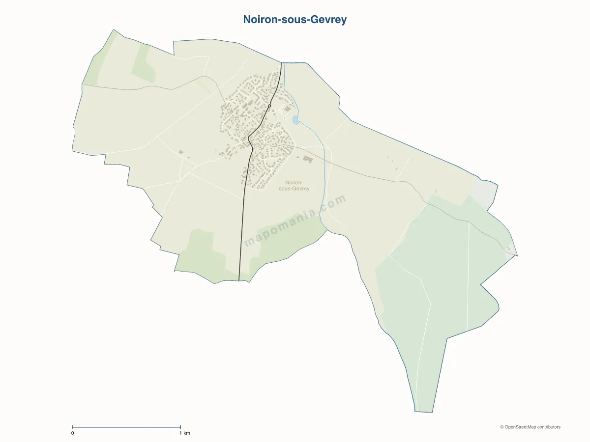 Carte de Noiron-sous-Gevrey à personnaliser