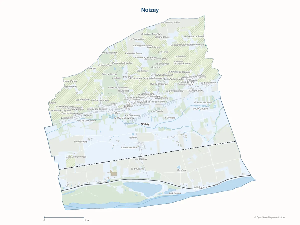 Carte de Noizay à personnaliser