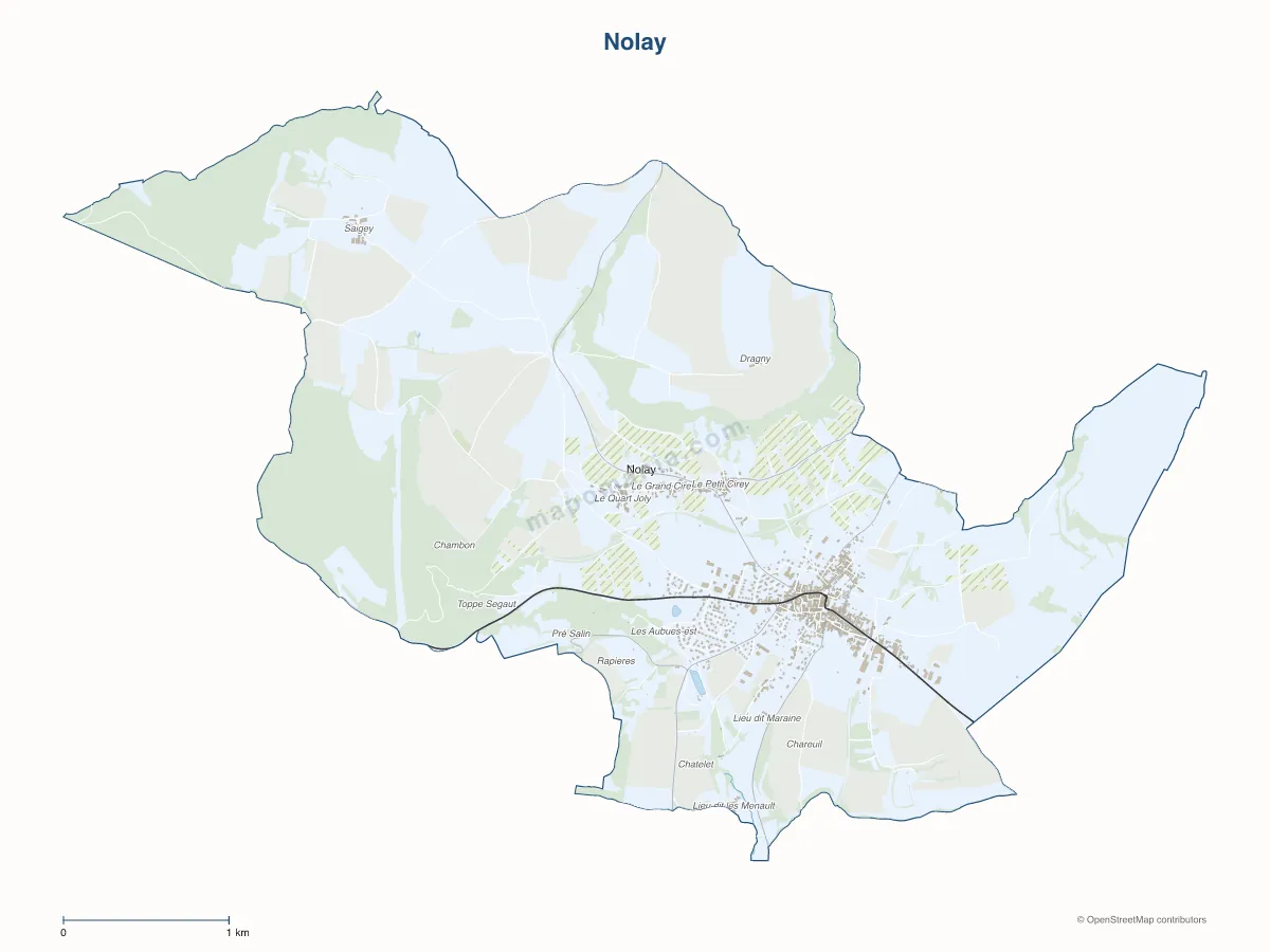 Carte de Nolay à personnaliser