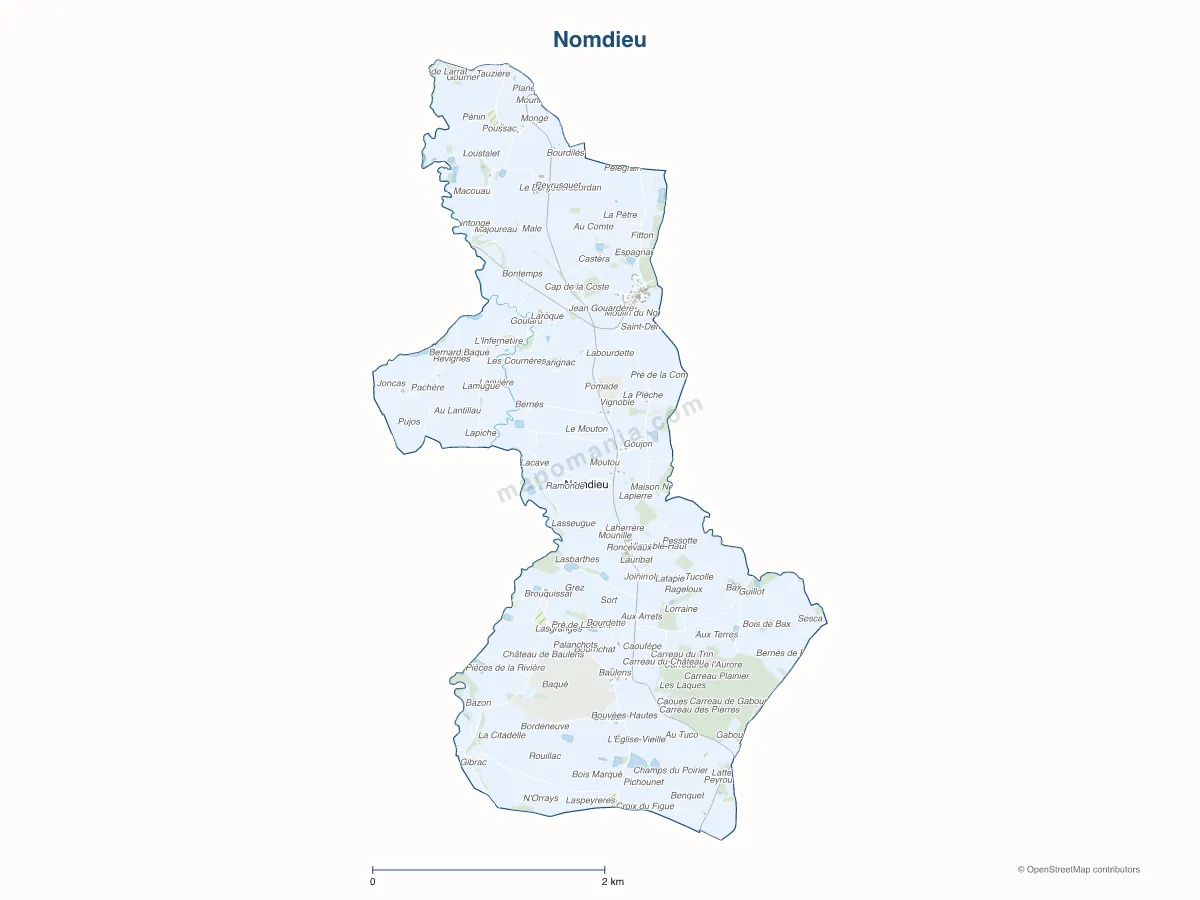Carte de Nomdieu à personnaliser