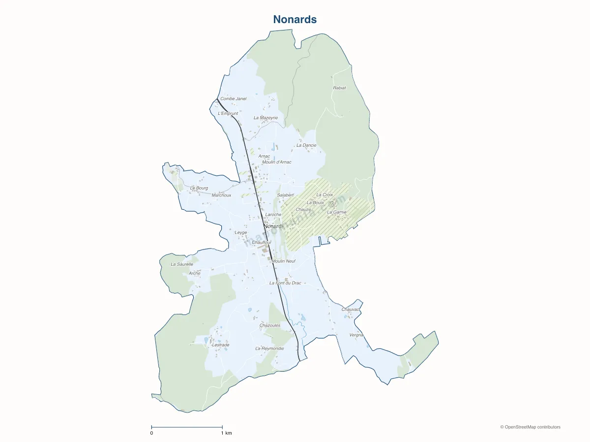 Carte de Nonards à personnaliser