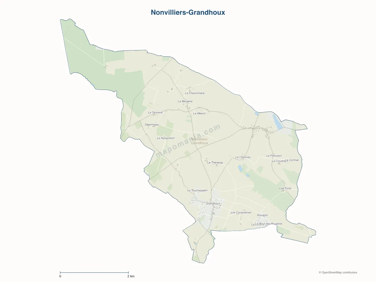 Carte de Nonvilliers-Grandhoux à personnaliser