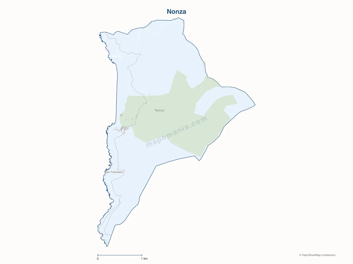 Carte de Nonza à personnaliser
