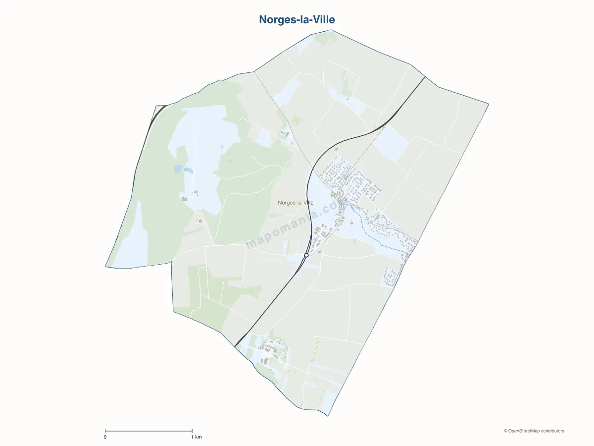 Carte de Norges-la-Ville à personnaliser