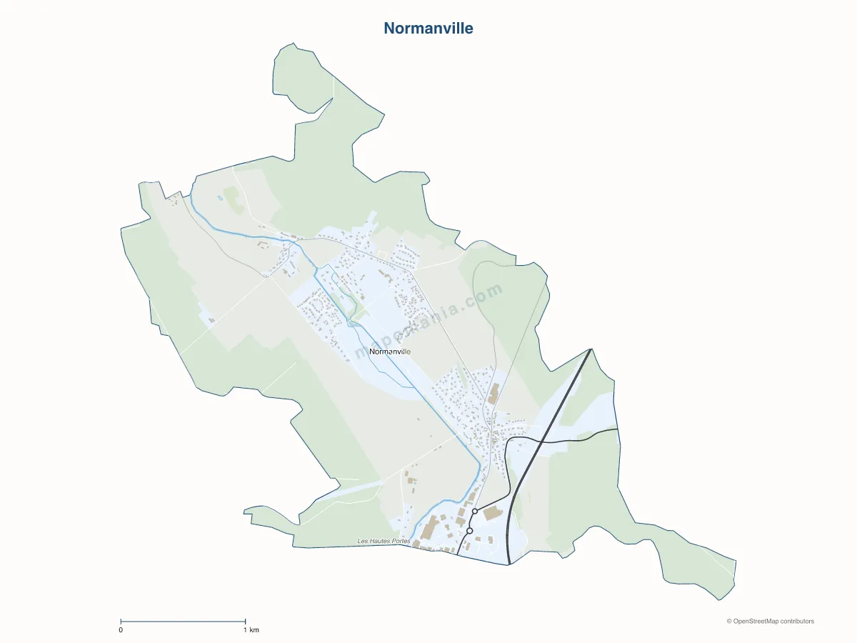 Carte de Normanville à personnaliser