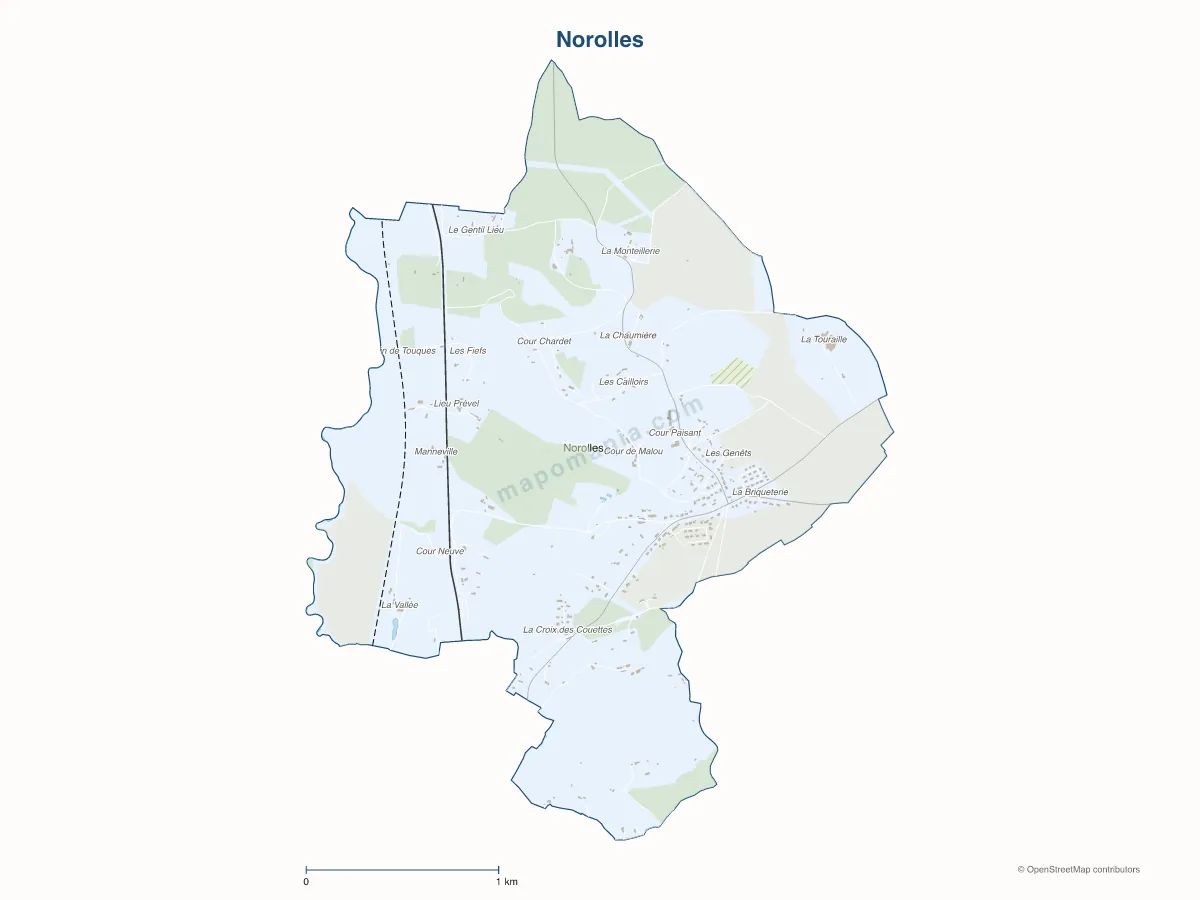 Carte de Norolles à personnaliser