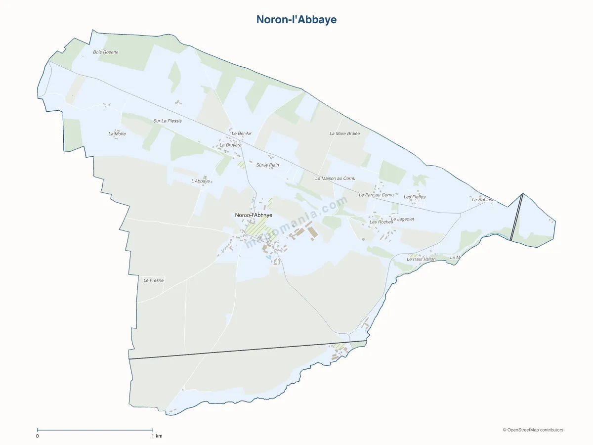 Carte de Noron-l'Abbaye à personnaliser