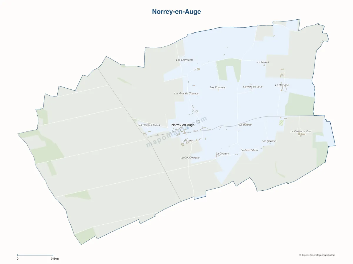 Carte de Norrey-en-Auge à personnaliser