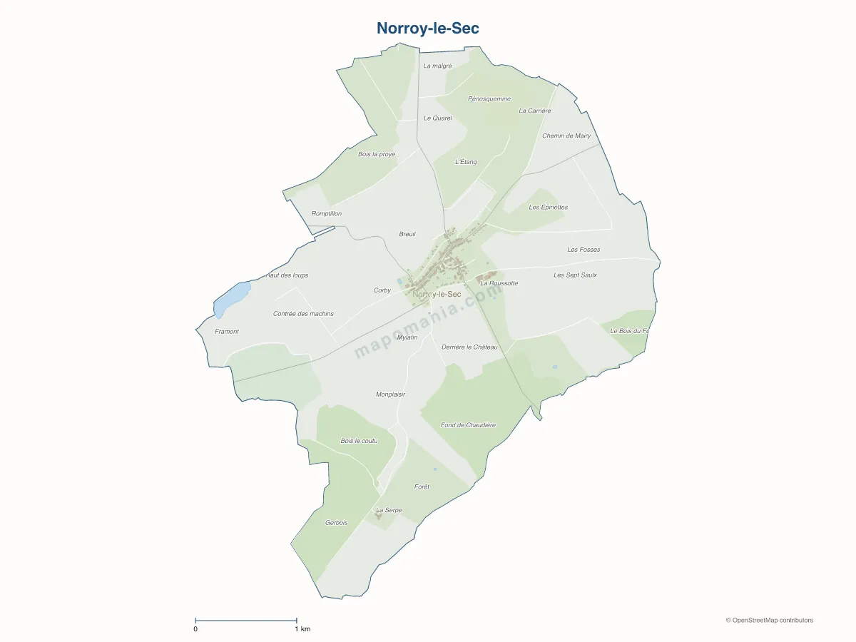 Carte de Norroy-le-Sec à personnaliser