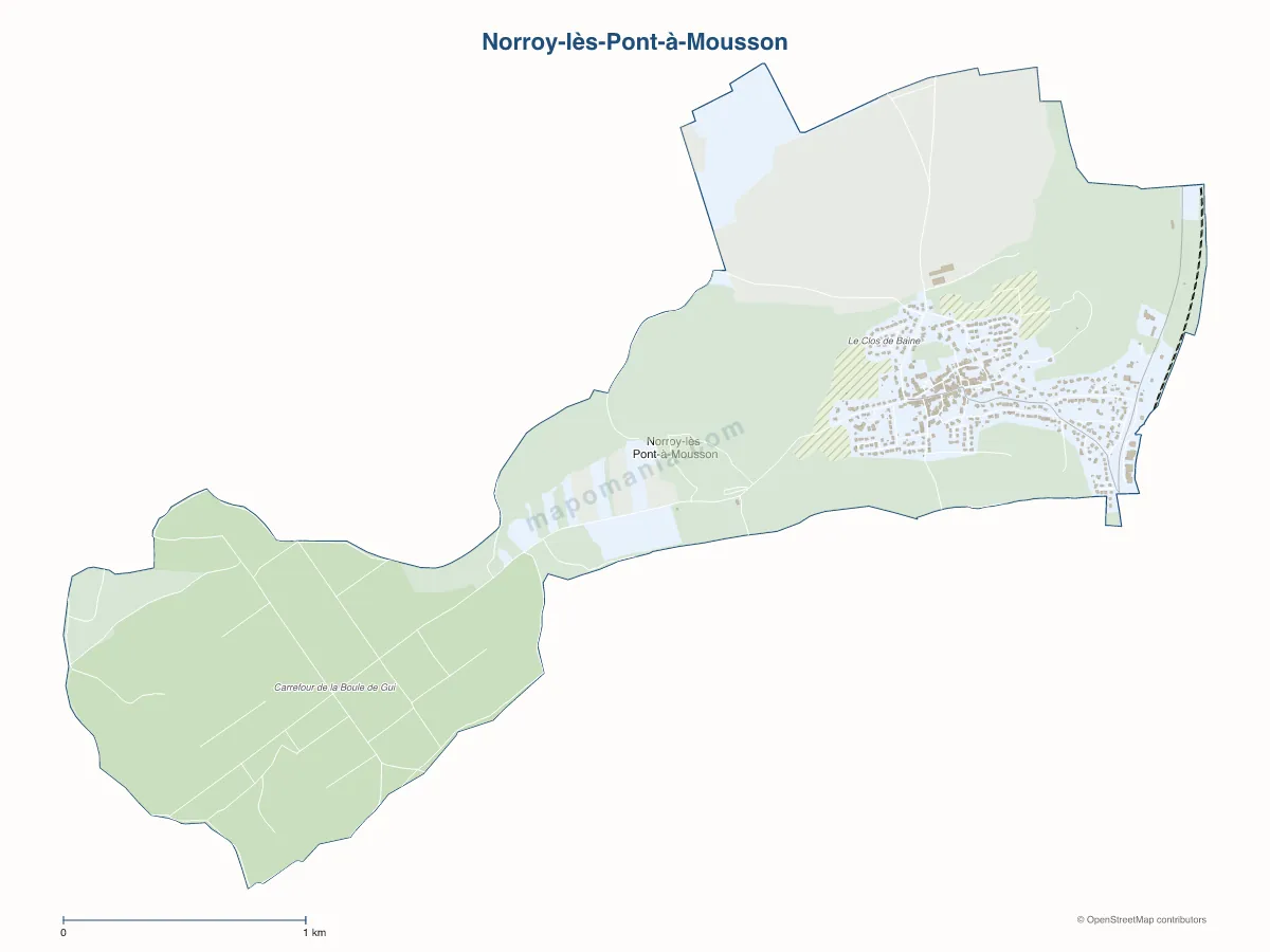 Carte de Norroy-lès-Pont-à-Mousson à personnaliser