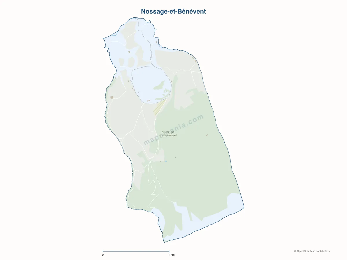 Carte de Nossage-et-Bénévent à personnaliser