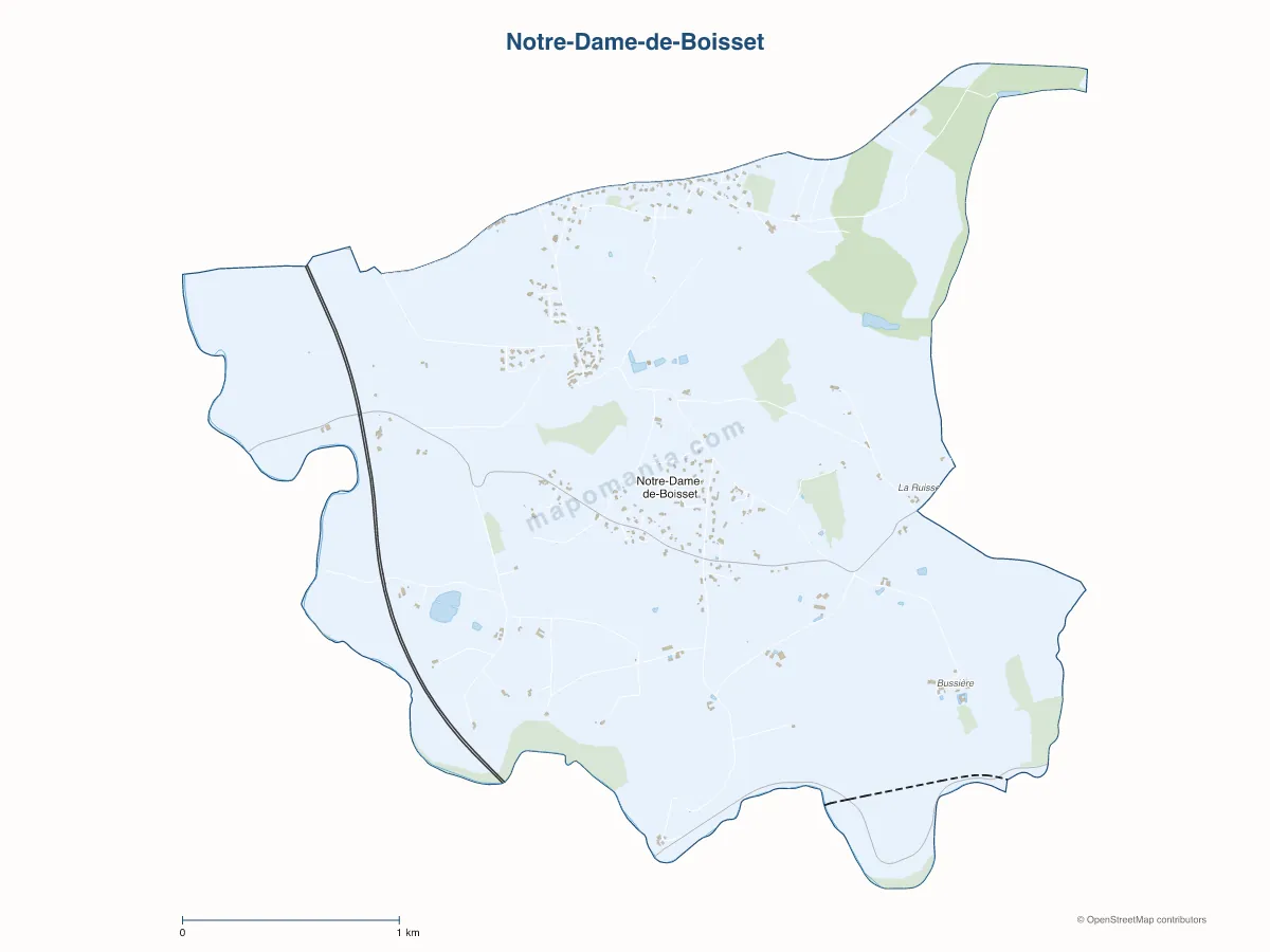 Carte de Notre-Dame-de-Boisset à personnaliser