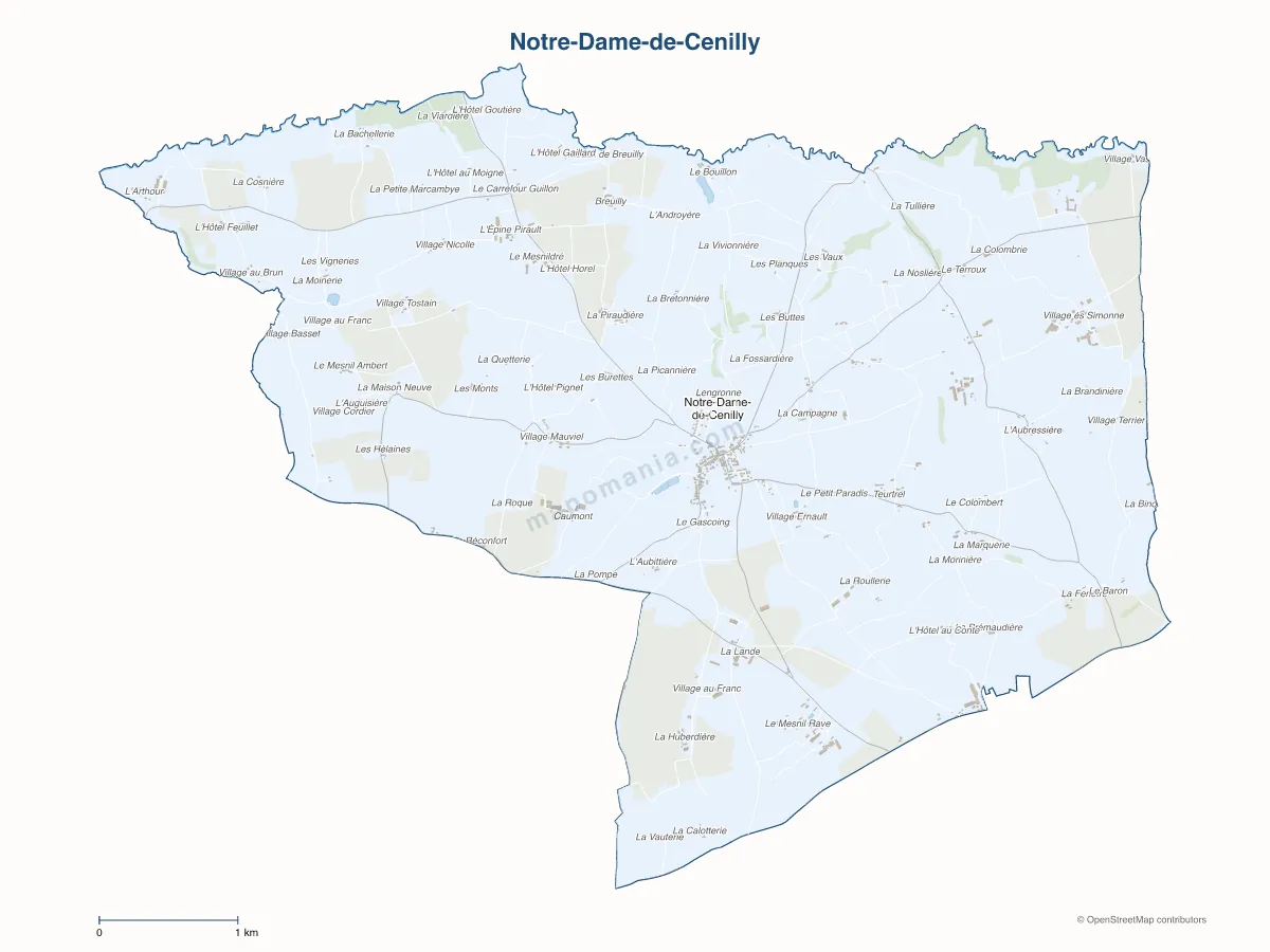 Carte de Notre-Dame-de-Cenilly à personnaliser