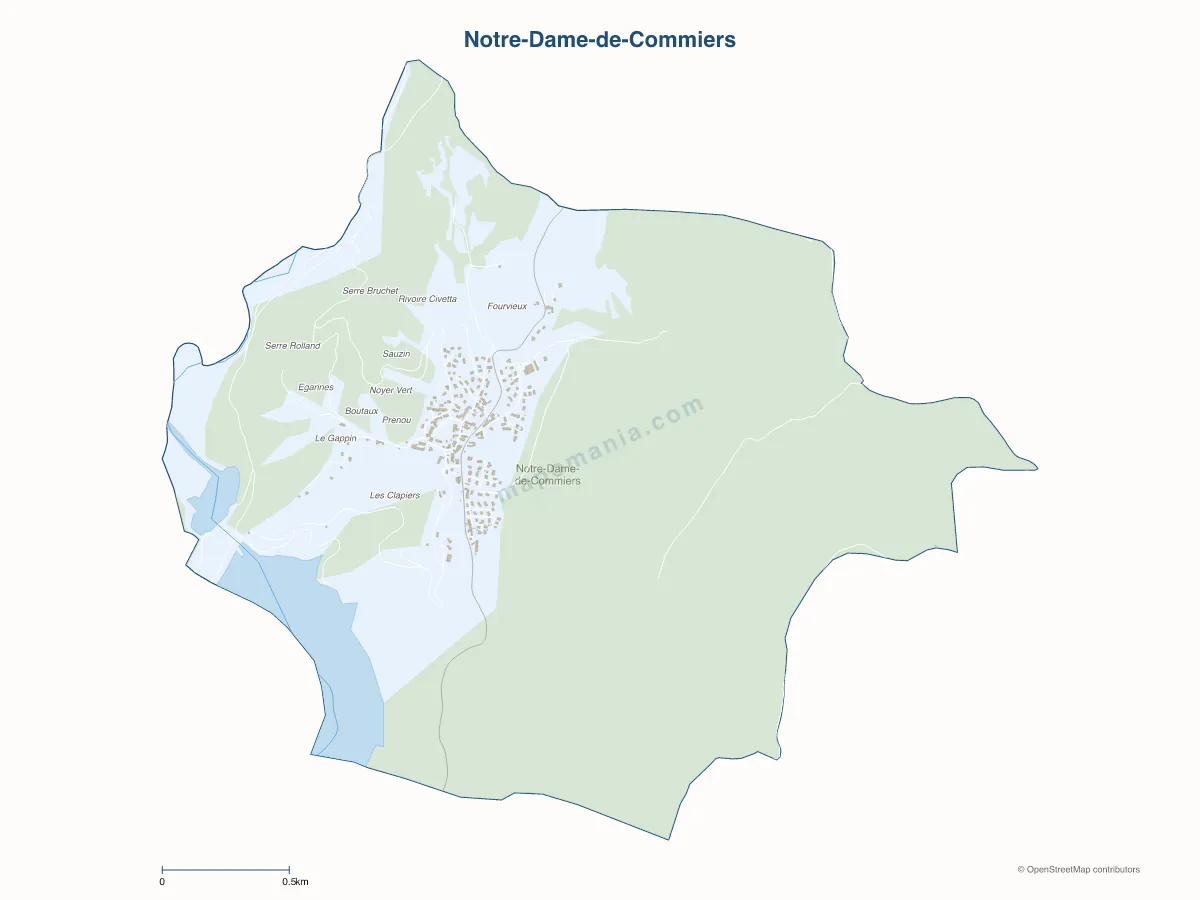 Carte de Notre-Dame-de-Commiers à personnaliser