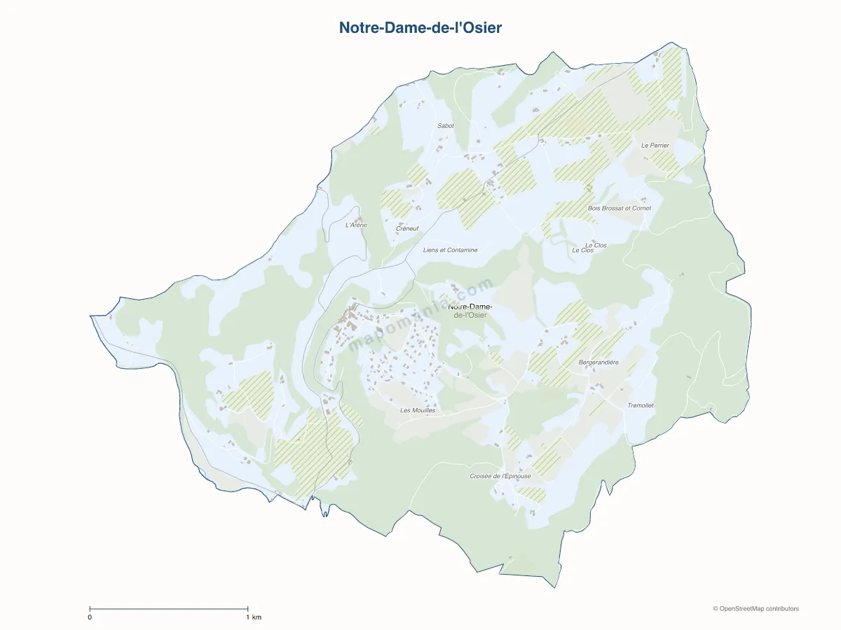 Carte de Notre-Dame-de-l'Osier à personnaliser