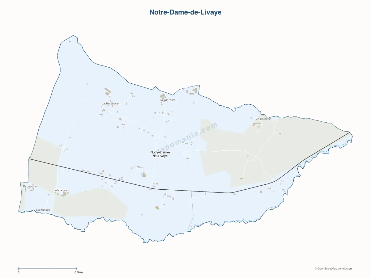 Carte de Notre-Dame-de-Livaye à personnaliser