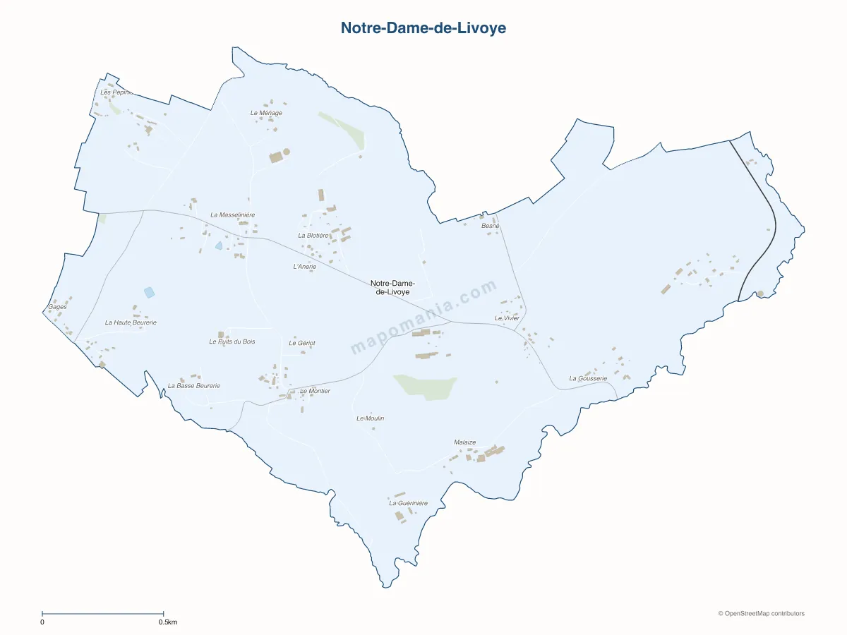 Carte de Notre-Dame-de-Livoye à personnaliser