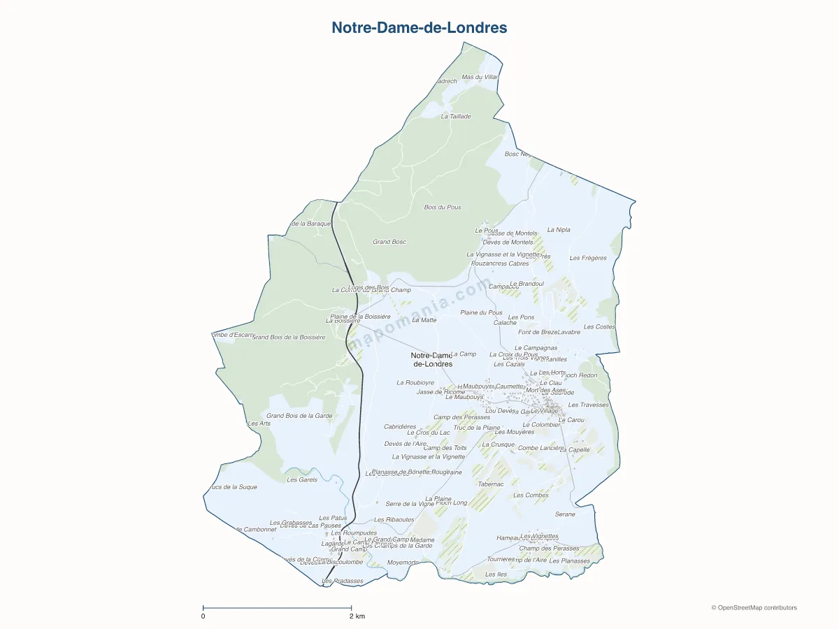Carte de Notre-Dame-de-Londres à personnaliser