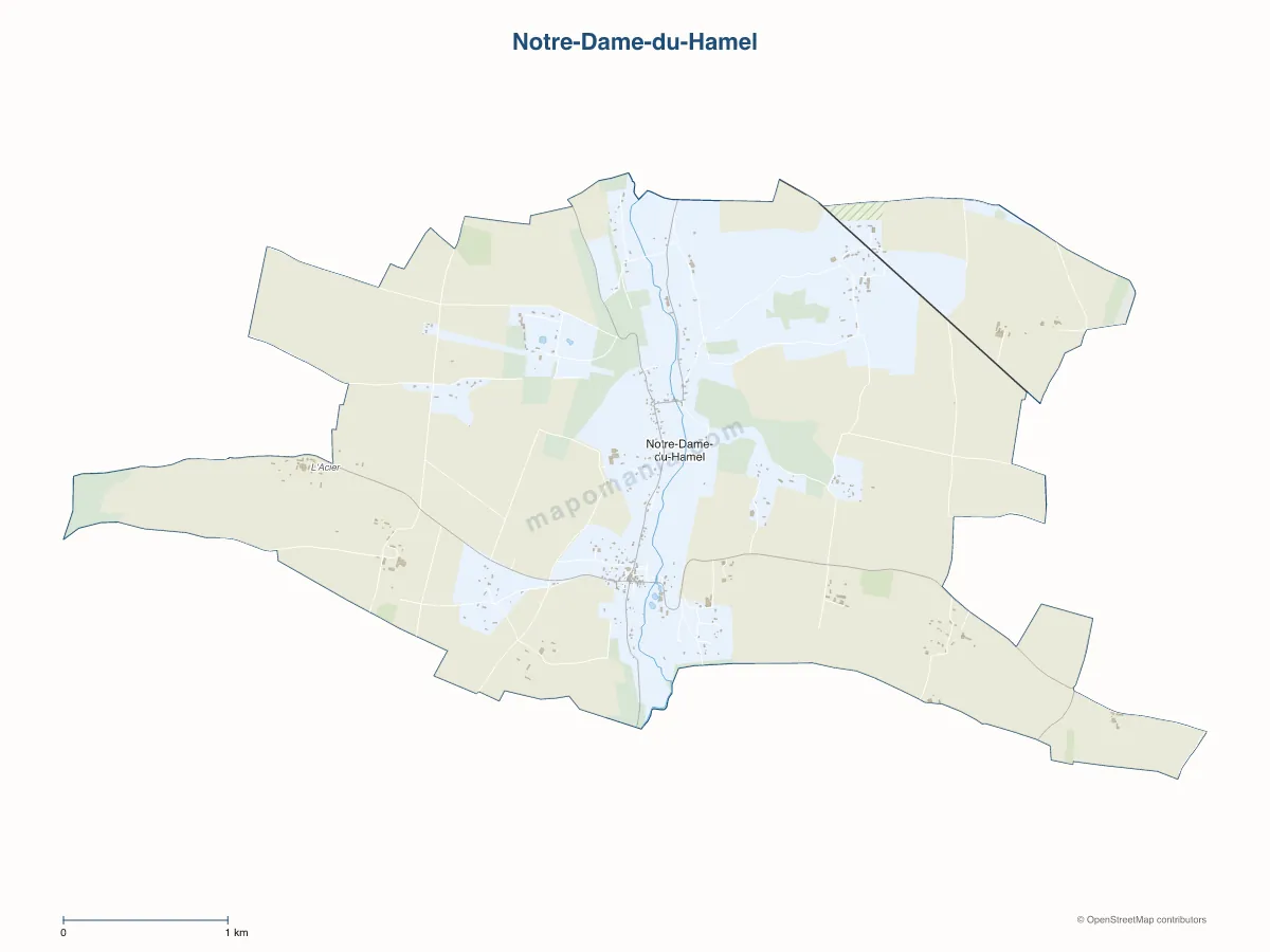Carte de Notre-Dame-du-Hamel à personnaliser