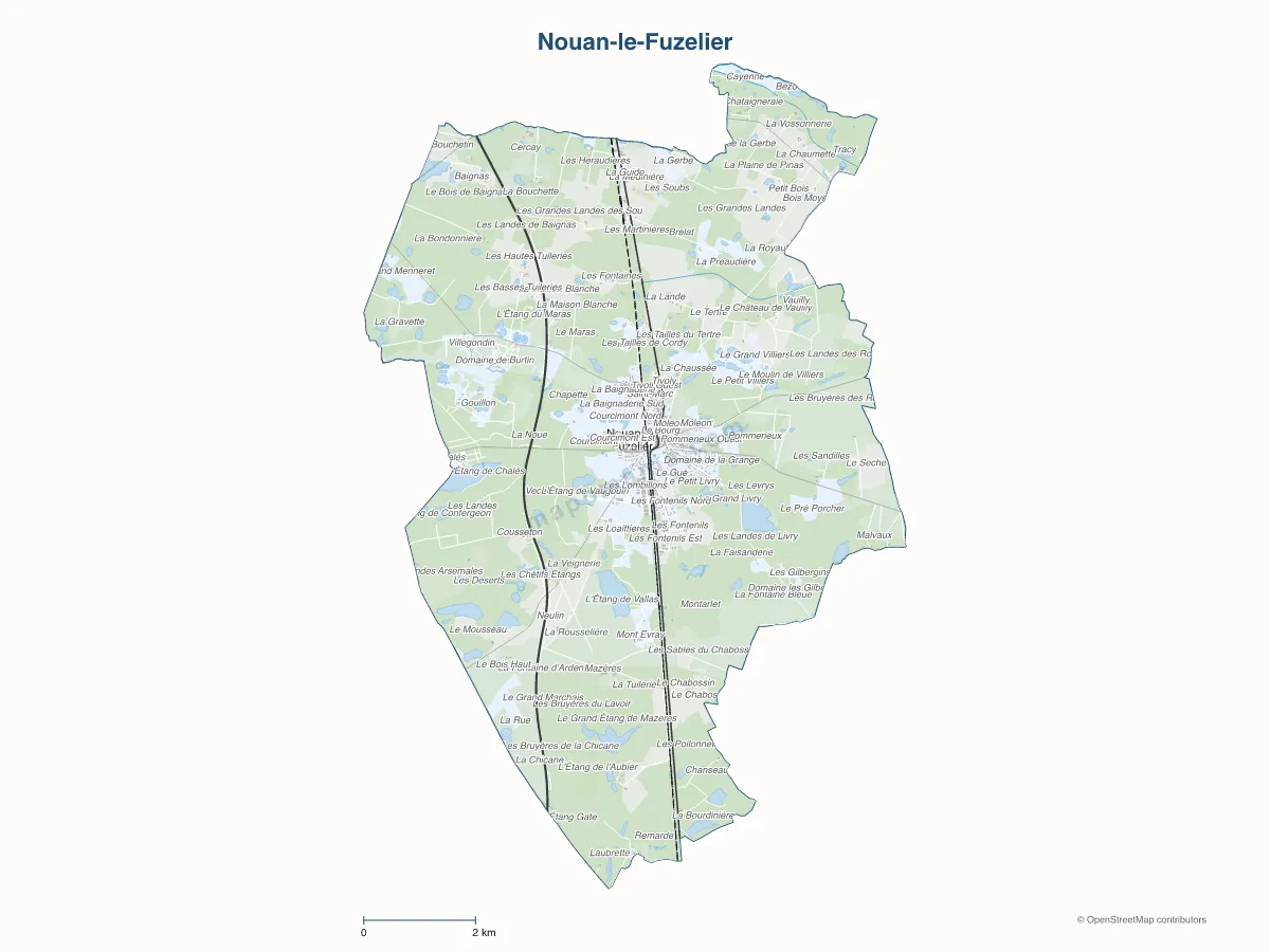 Carte de Nouan-le-Fuzelier à personnaliser