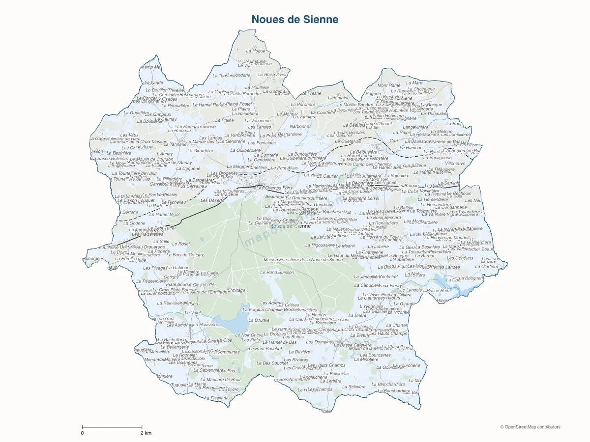 Carte de Noues de Sienne à personnaliser