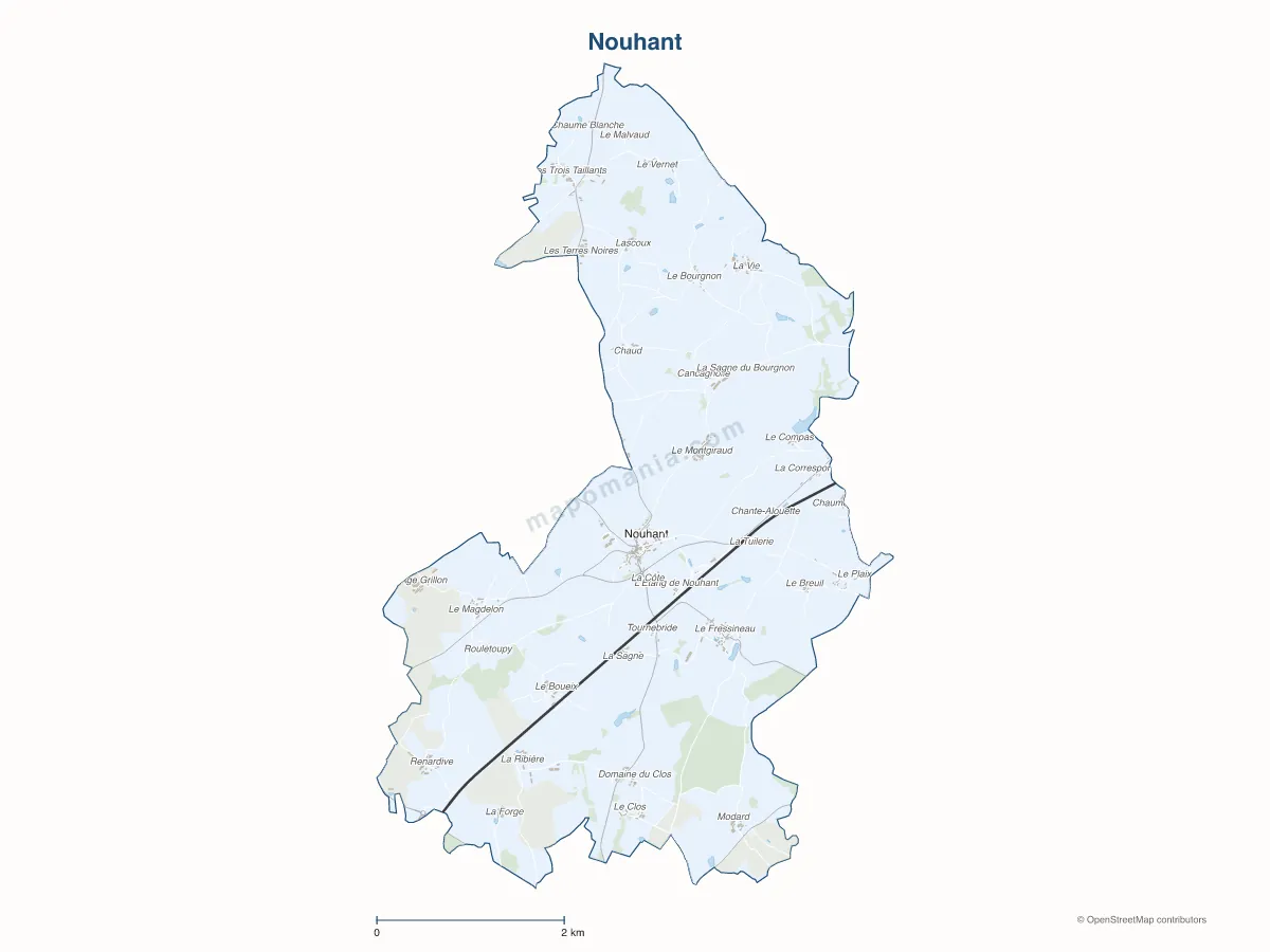 Carte de Nouhant à personnaliser