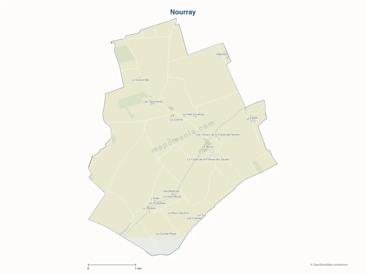 Carte de Nourray à personnaliser
