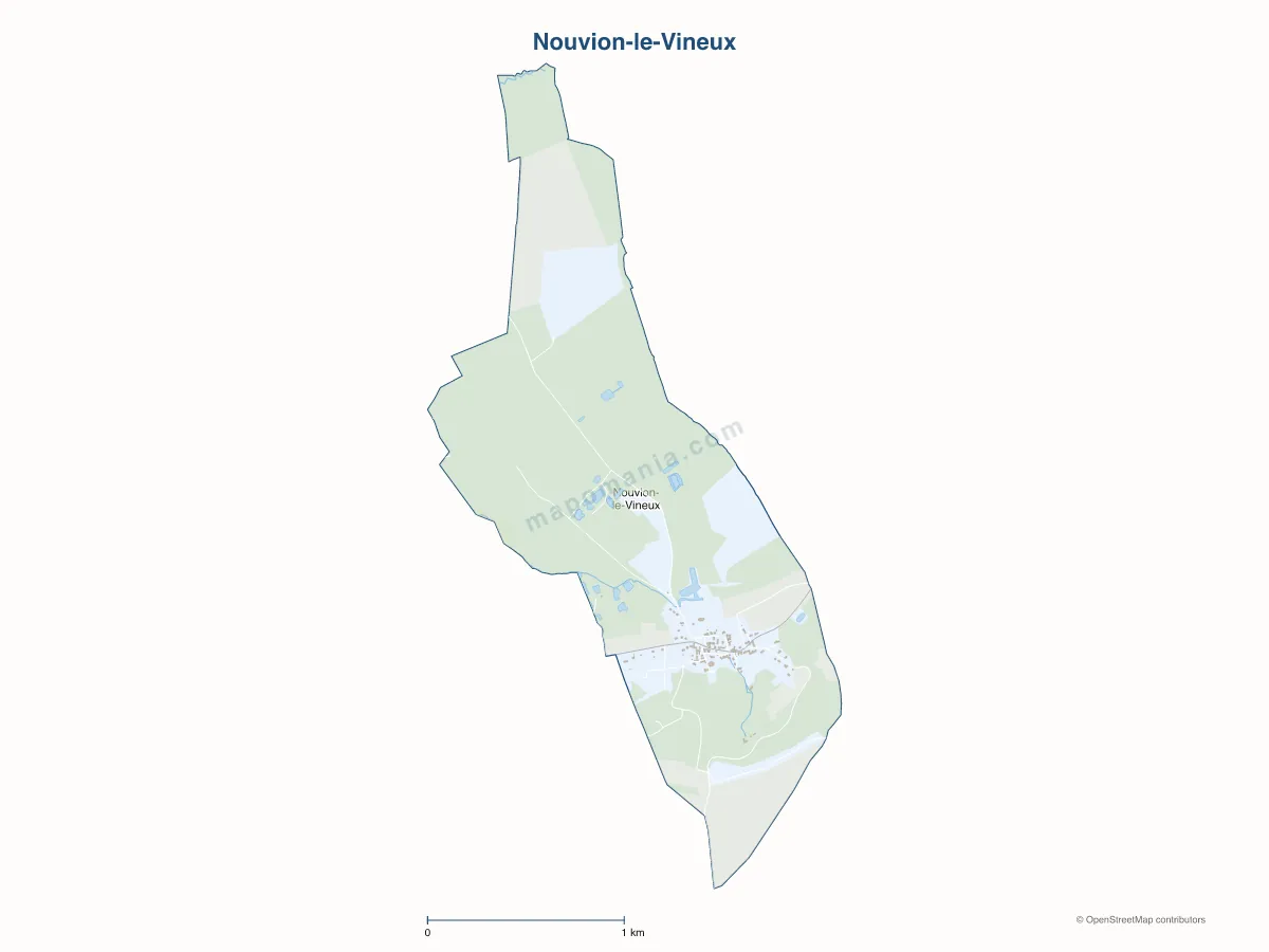 Carte de Nouvion-le-Vineux à personnaliser