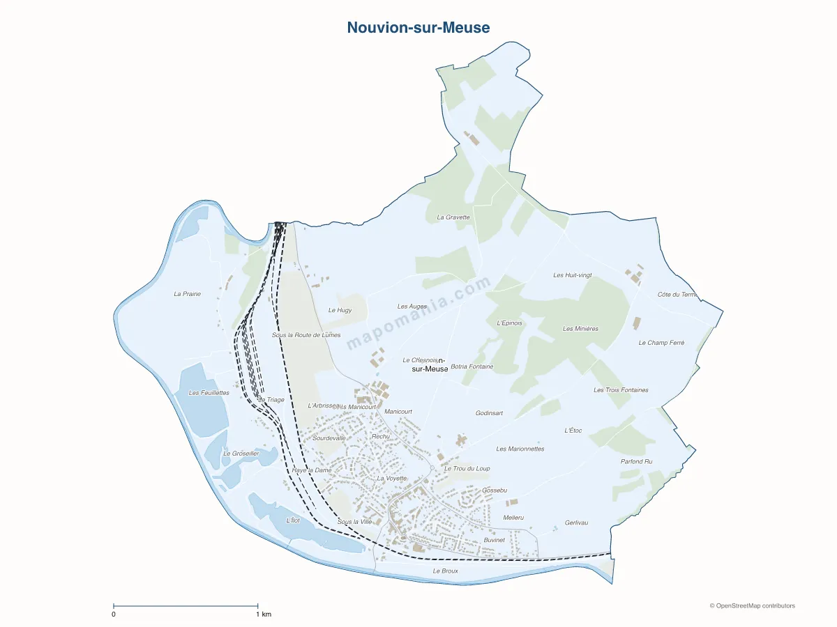 Carte de Nouvion-sur-Meuse à personnaliser