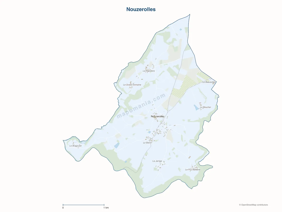 Carte de Nouzerolles à personnaliser