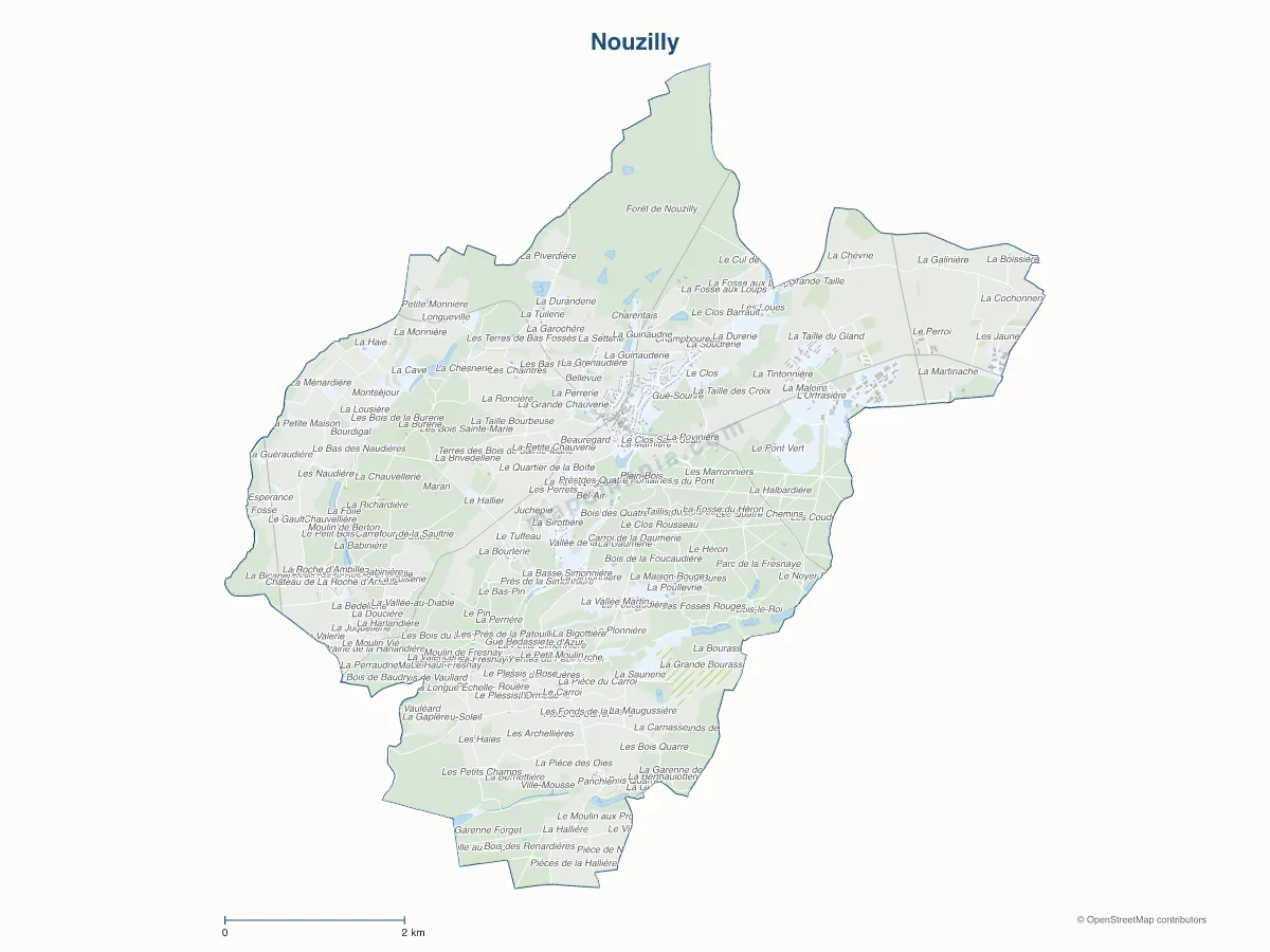 Carte de Nouzilly à personnaliser