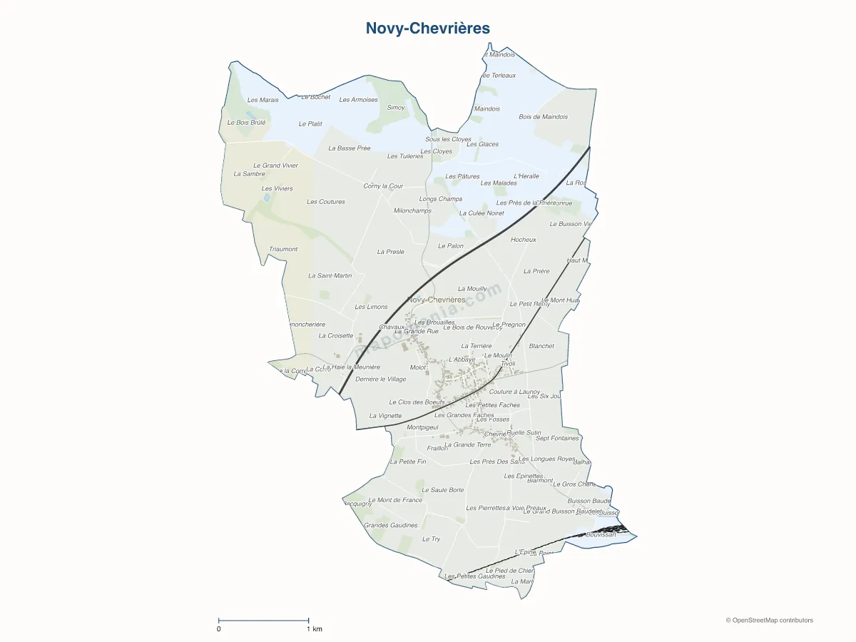 Carte de Novy-Chevrières à personnaliser