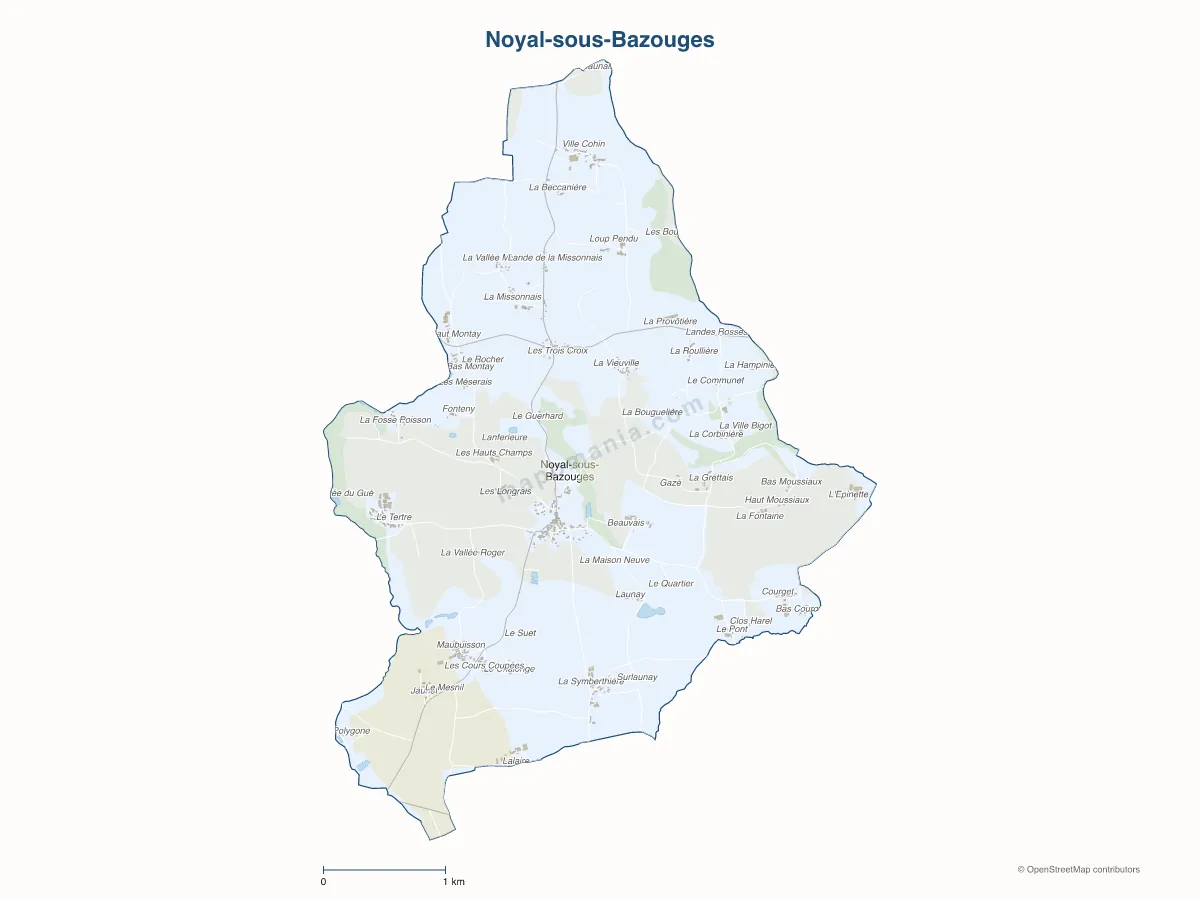 Carte de Noyal-sous-Bazouges à personnaliser