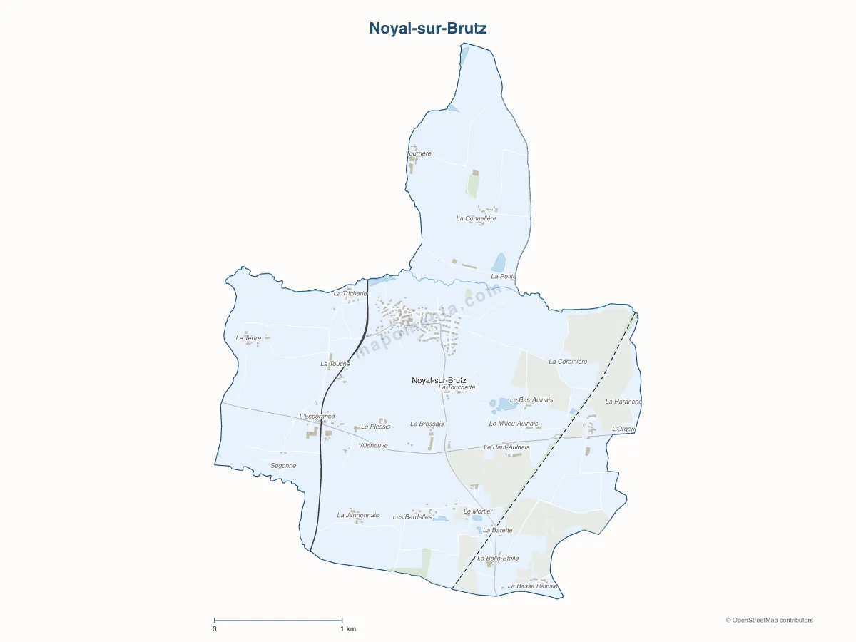 Carte de Noyal-sur-Brutz à personnaliser