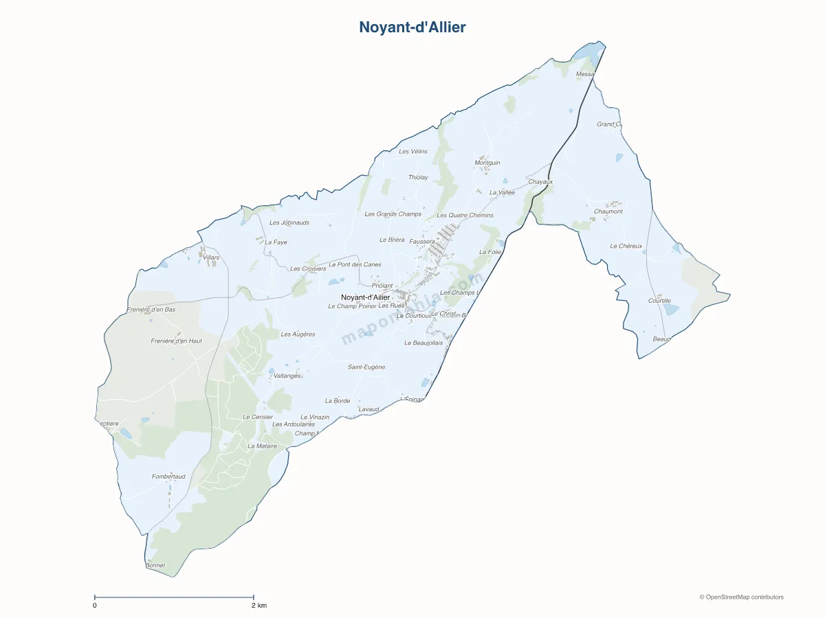 Carte de Noyant-d'Allier à personnaliser