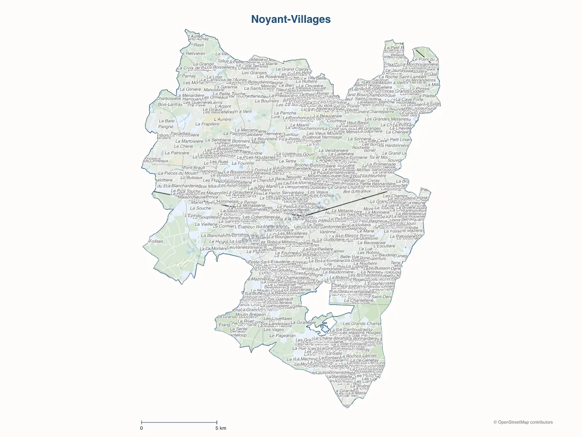 Carte de Noyant-Villages à personnaliser