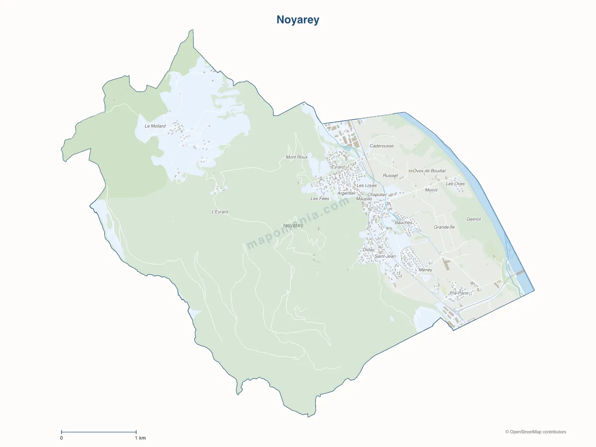 Carte de Noyarey à personnaliser