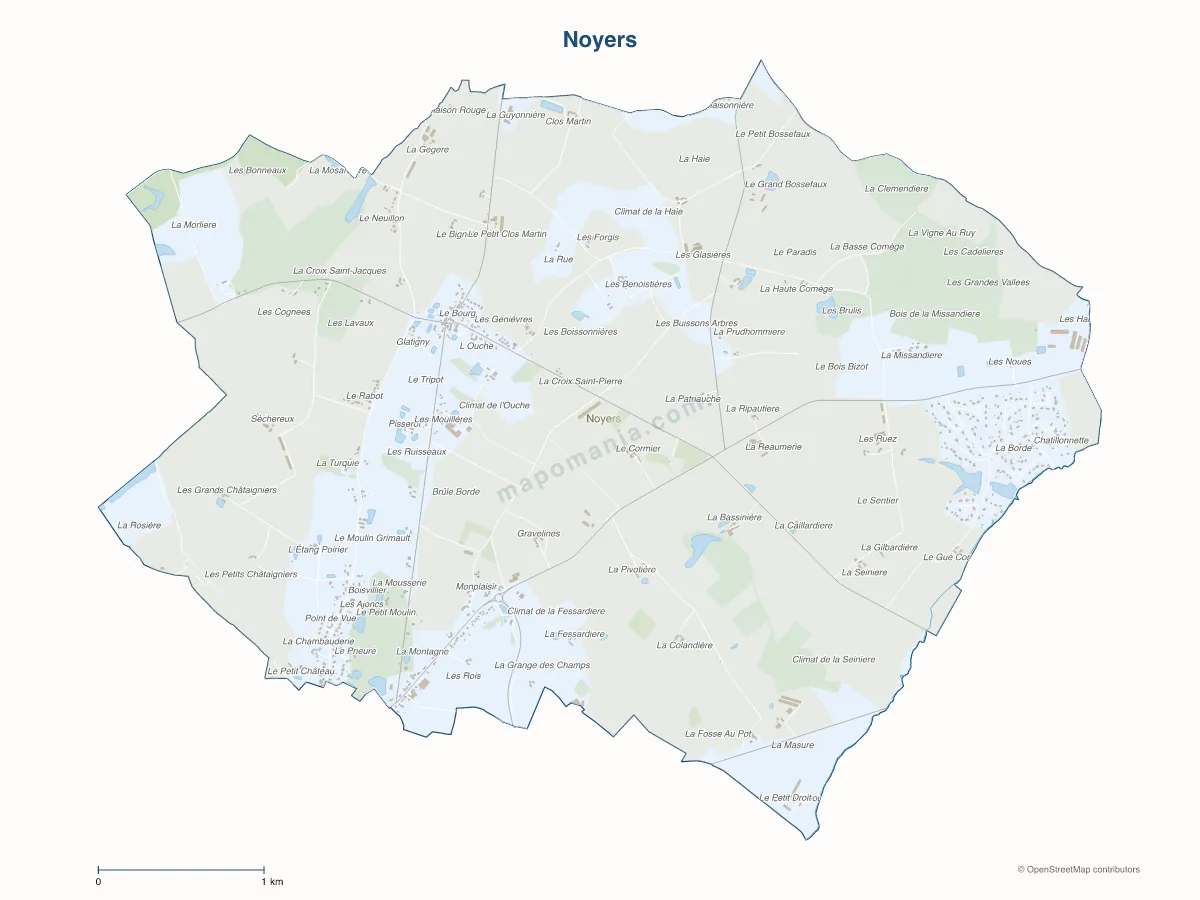Carte de Noyers à personnaliser