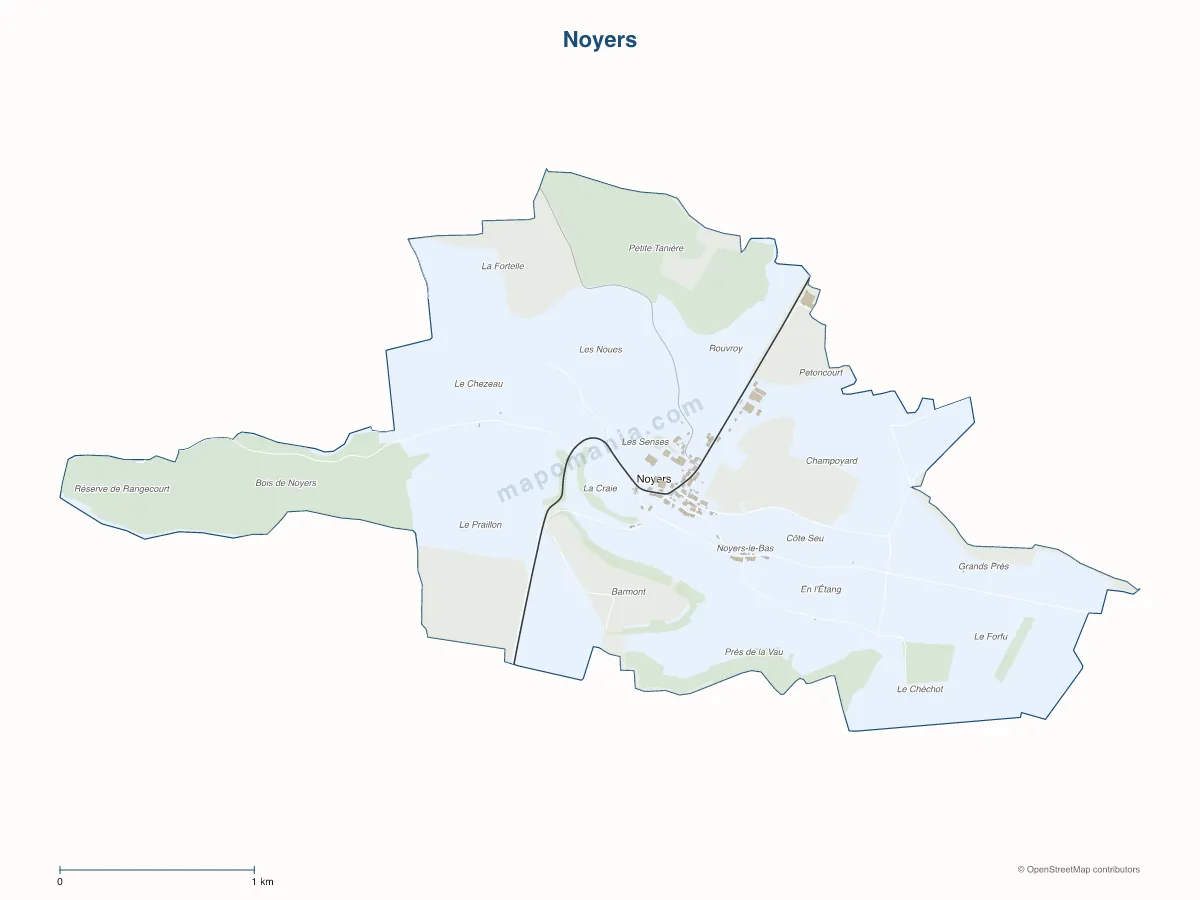 Carte de Noyers à personnaliser