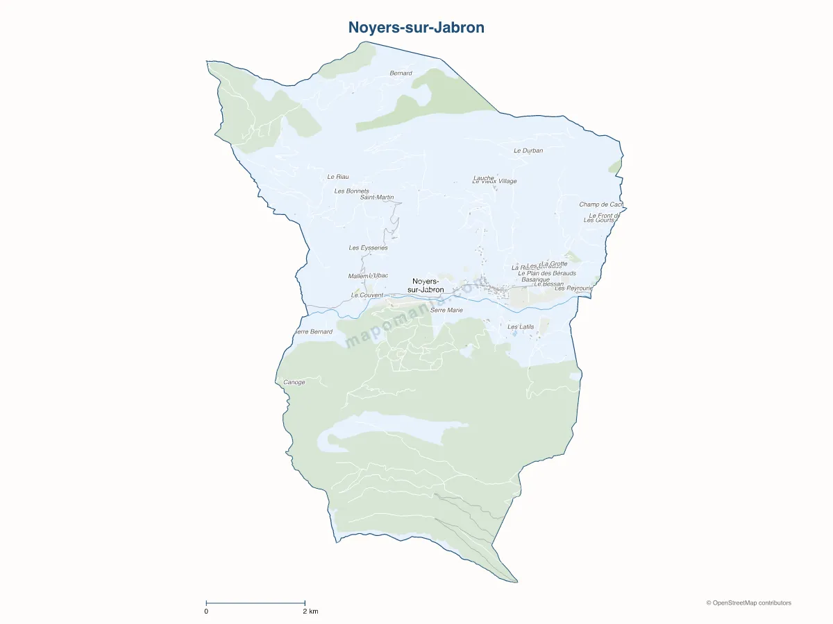Carte de Noyers-sur-Jabron à personnaliser