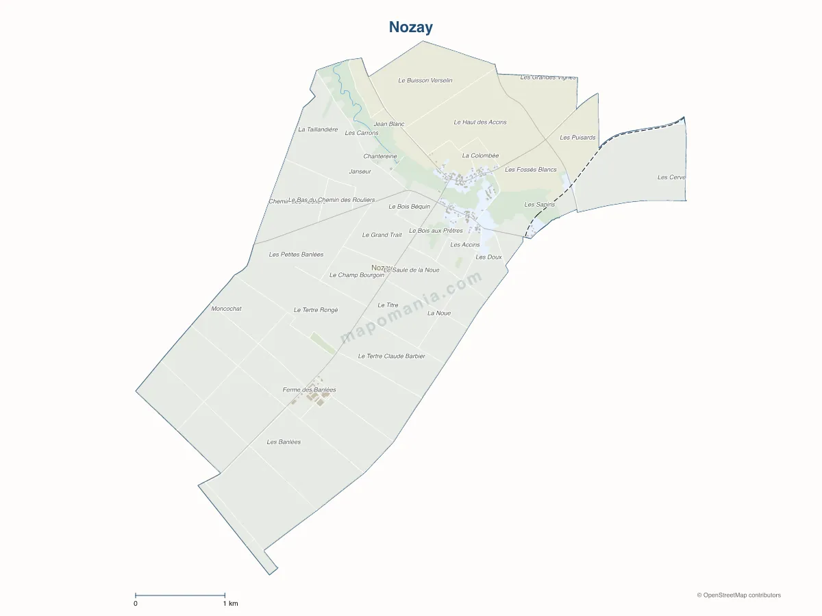 Carte de Nozay à personnaliser